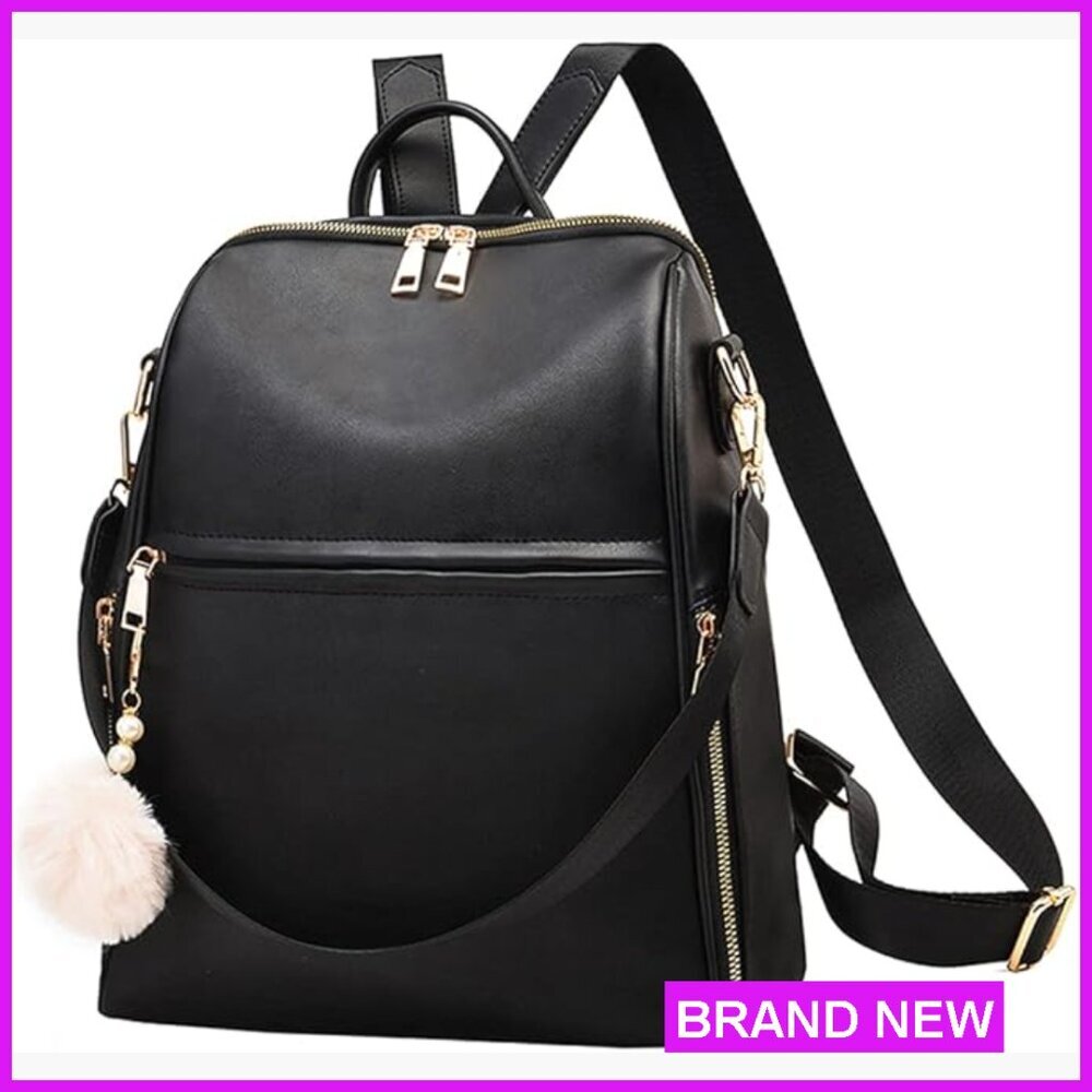 PU Leather Waterproof Backpack Purse Casual Travel Cute Shoulder Bag Women - Picture 1 of 6